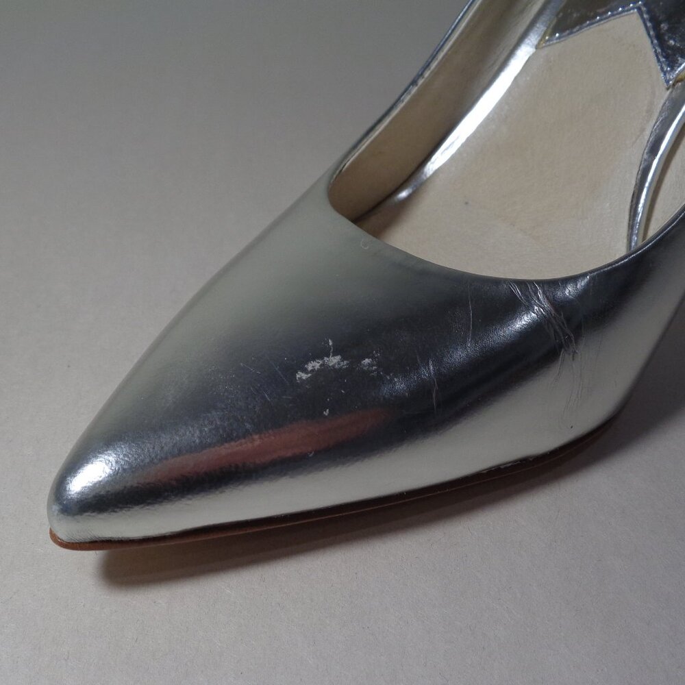 Michael Kors Size 7 M / ELISA PUMP / Silver / Leather / Heels New Women's Shoes - Picture 8 of 16